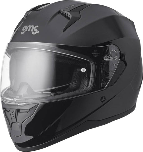 Schwarzer Gms Integralhelm Hexago mit klarer Visier, komfortable Passform und aerodynamischem Design.