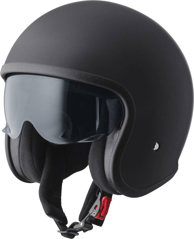 GMS Jethelm Ride in matt schwarz, leichter Motorradhelm mit Visier und komfortabler Passform, ideal für Motorradfahrer