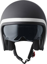 GMS Jethelm Ride in mattschwarz-Weiß mit Visier, leichter Motorradhelm für sicheren Fahrkomfort