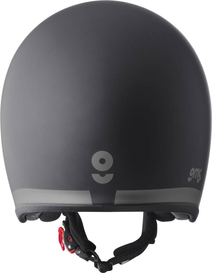 GMS Jethelm Ride in matt schwarz-grau, leichter Motorradhelm mit Visier und Belüftungsöffnungen.
