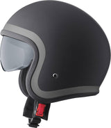 GMS Jethelm Ride in mattschwarz-grau mit Visier, leichter Motorradhelm für sicheren Schutz und Komfort.