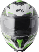 Gms Integralhelm Gelero in Weiß, Grün und Grau mit Sichtscheibe und Belüftungsöffnungen, für sicheren Motorradschutz