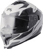 GMS Integralhelm Gelero in Weiß, Grau und Dunkelgrau, vorne mit Visier und Belüftungsöffnungen, für Motorradfahrer
