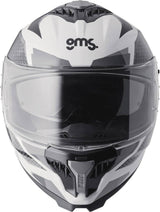 GMS Integralhelm Gelero in Weiß-Grau-Dunkelgrau, moderner Motorradhelm mit Belüftung und stabilem Design, Sichtfeld sichtbar
