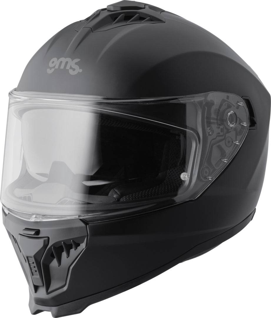 Schwarzer, matter Integralhelm Gms Integralhem Gelero mit glatter Oberfläche und stabiler Passform.