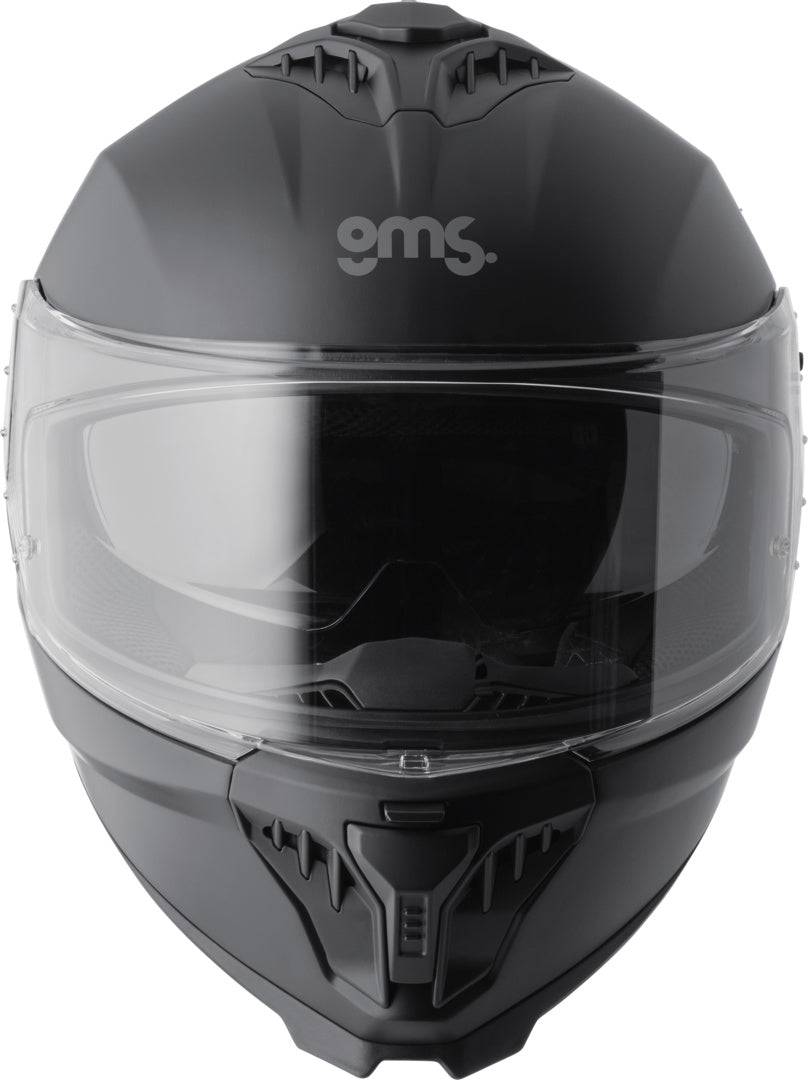 GMS Integralhelm Gelero schwarz matt, vollvisier Motorradhelm mit sportlichem Design und sicherer Passform