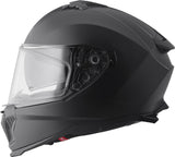 Schwarzer, matter GMS Integralhelm Gelero mit schützender, glatter Oberfläche für sicheren Motorradfahrkomfort