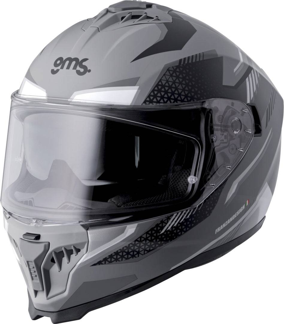 GMS Integralhelm Gelero matt grau, vollvisier Motorradhelm mit stabilem Design und komfortablem Innenfutter.