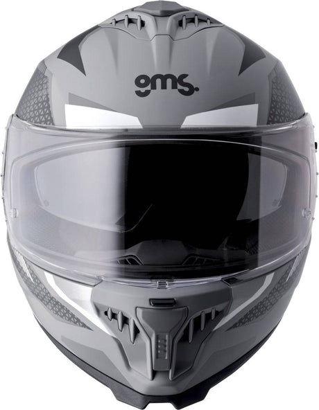 GMS Integralhelm Gelero matt grau, leichter Motorradhelm mit gelbem Visier, stabile Bauweise, für sicheren Fahrkomfort.