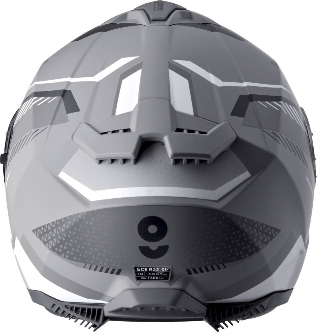 GMS Integralhelm Gelero matt grau, Motorradhelm mit klarem Visier und komfortabler Passform, seitliche Belüftungsöffnungen