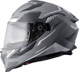 GMS Integralhelm Gelero matt grau mit Visier, robustes Motorradhelm für sicheren Schutz, seitliche Belüftungsöffnungen