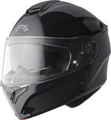 Schwarzer Gms Klapphelm Aperio, Integralhelm mit klappbarem Visier, modernes Design, sichere Passform, für Motorradfahrer