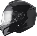 Schwarzer Gms Klapphelm Aperio, Integralhelm, mit klappbarem Visier, bequemes Design, sicher für Motorradfahrer