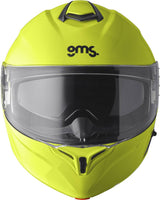 GMS Klapphelm Aperio Neon Gelb, Integralhelm mit hellem Neon-Gelb Design und klarer Visierabdeckung, für sicheren Fahrrad- oder Motorradfahrer