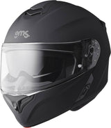 Gms Aperio Klapphelm in schwarzem, mattem Design, Integralhelm mit klappbarer Visierfunktion, für Motorradfahrer