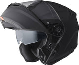 Gms Klapphelm Aperio in mattes Schwarz, Integralhelm mit Visier, strapazierfähiges Motorradhelm-Design, sichere Passform