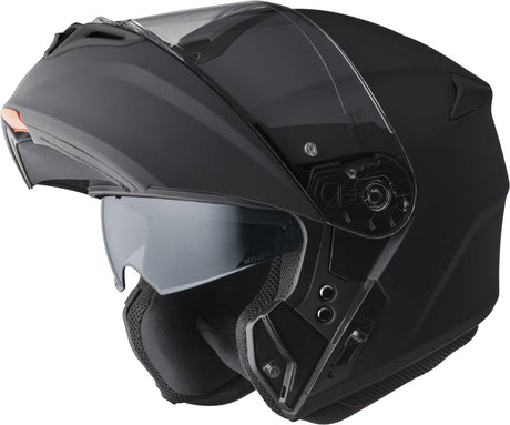 Gms Klapphelm Aperio in mattes Schwarz, Integralhelm mit Visier, strapazierfähiges Motorradhelm-Design, sichere Passform