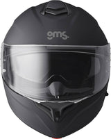 Gms Klapphelm Aperio schwarz matt, Integralhelm mit klappbarem Visier, glatte schwarze Oberfläche, moderne Motorradhelme