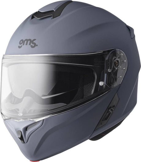 Gms Klapphelm Aperio in mattem Grau, Integralhelm mit klappbarer Visierfunktion, leichter und sicherer Motorradhelm