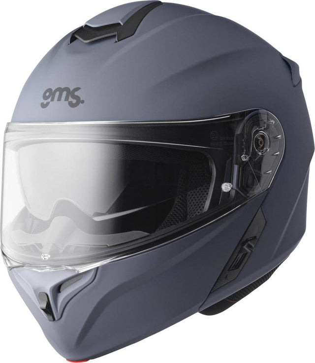Gms Klapphelm Aperio in mattem Grau, Integralhelm mit klappbarer Visierfunktion, leichter und sicherer Motorradhelm