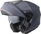 Gms Klapphelm Aperio in mattem Grau, Integralhelm mit klappbarem Visier, weiches Innenfutter und aerodynamisches Design