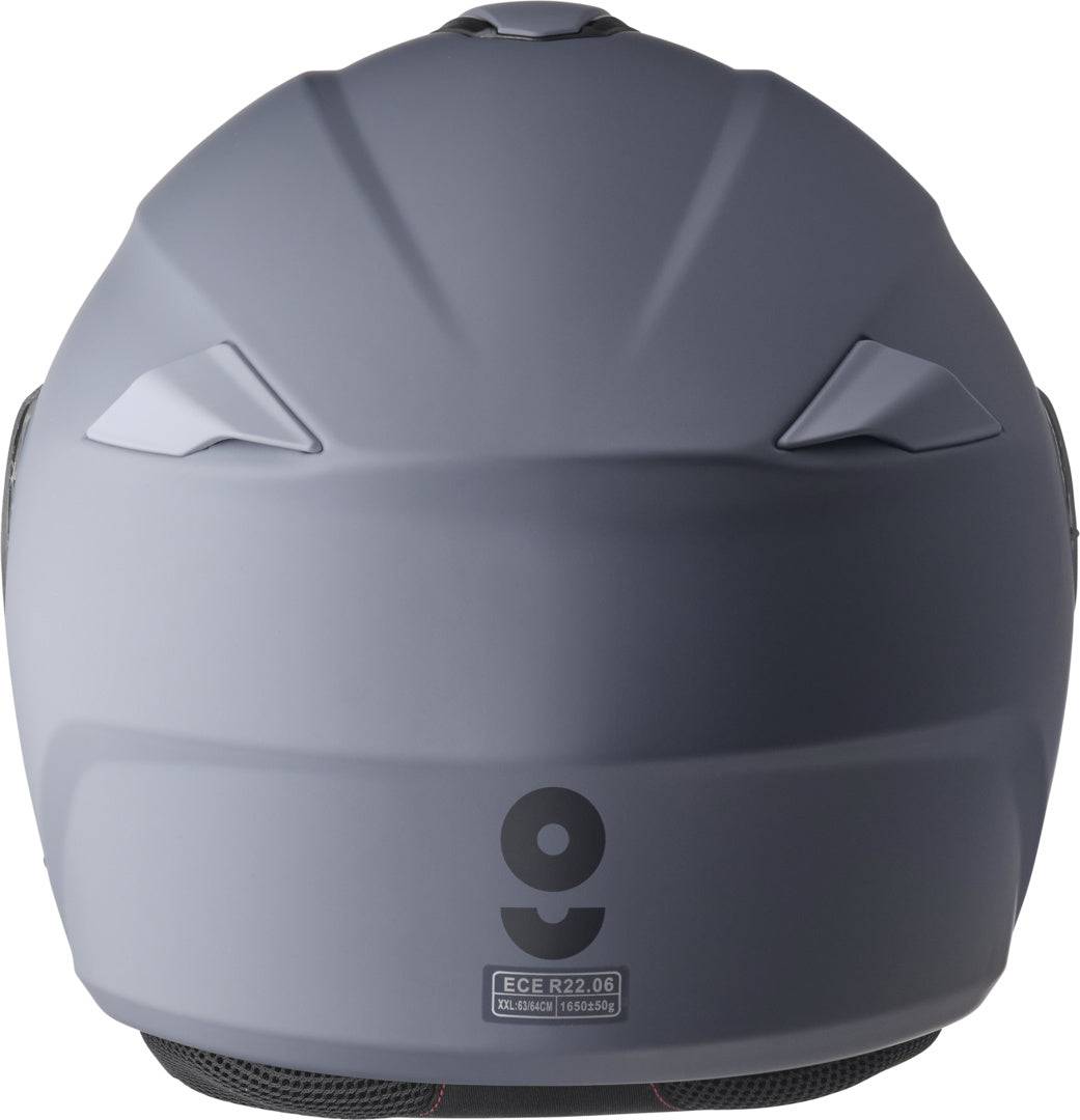 Gms Klapphelm Aperio in mattem Grau, Integralhelm mit klappbarem Visier, modernes Design, sicherer Schutz für Motorradfahrer