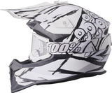 GMS Motocrosshelm Fortis Graffiti in matt schwarz-weiß mit Visier und Belüftungsöffnungen, Schutzhelm für Offroad-Motocross.
