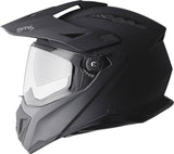 Schwarzer, matter Gms Adventus Endurohelm mit Visier und Belüftungsöffnungen, für Mountainbiking und Enduro-Fahrten.