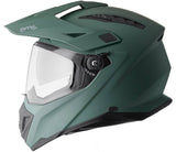Matte olivgrüner GMS Adventus Endurohelm mit Belüftung und Visier, für Offroad- und Enduro-Fahrten.