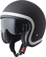 GMS Jethelm Ride in matt schwarz-weiß, leichter Motorradhelm mit Visier und Belüftung, für sicheren Fahrkomfort