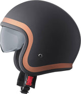 GMS Jethelm Ride in mattschwarz-bronze mit Visier, leichter und stilvoller Motorradhelm für den Straßenverkehr