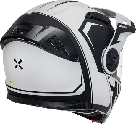 iXS Klapphelm Venture 1.0 MIPS in dunkelgrau matt, mit offenem Kinnteil, Visier und Belüftungsöffnungen, auf einem weißen Hintergrund