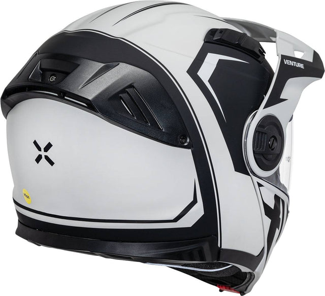 iXS Klapphelm Venture 1.0 MIPS in dunkelgrau matt, mit offenem Kinnteil, Visier und Belüftungsöffnungen, auf einem weißen Hintergrund