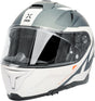 Weiße und graue iXS Rapid 2.0 Grafik Integralhelm, matt, mit klarer Visier und komfortabler Passform.