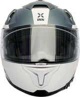 iXS Rapid 2.0 Grafik Integralhelm in mattem Weiß-Grau, Vollvisier, aerodynamisches Design, für sichere Radfahrten