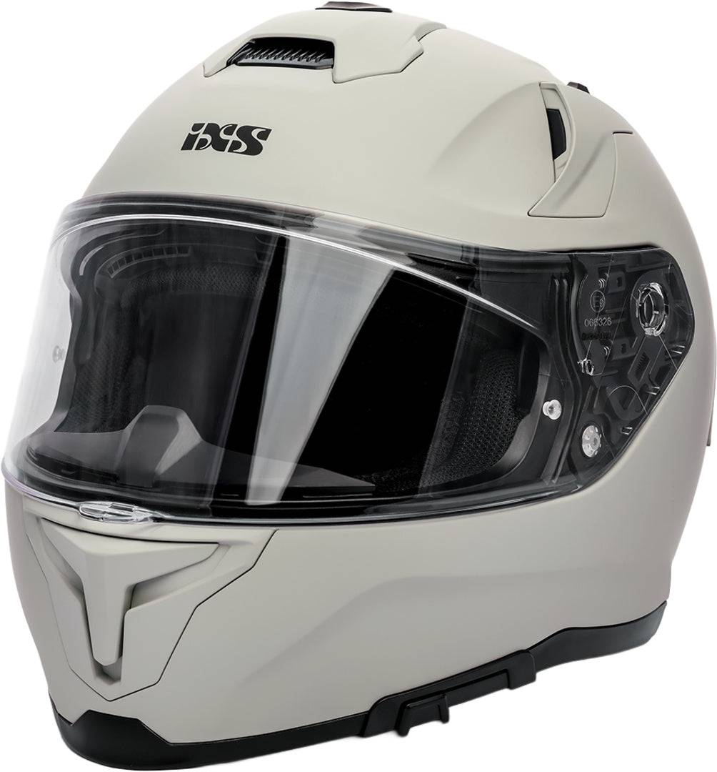 iXS Rapid 2.0 Integralhelm in mattem Grau, Vollvisier, aerodynamisches Design für sicheren Motorradschutz