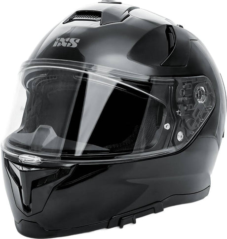 Schwarzer iXS Rapid 2.0 Integralhelm mit Visier und Belüftungsöffnungen, für sicheren Schutz beim Motorradfahren