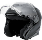 Schwarzer iXS Rapid J 1.0 Jethelm mit mattem Finish, Sichtfenster und Belüftungsöffnungen für sicheren Schutz beim Motorradfahren.