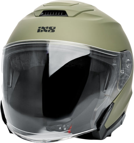 iXS Rapid J 1.0 Jethelm in mattem Oliv, leichter Motorradhelm mit Belüftung und Visier, für sicheren Fahrkomfort