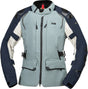 Damen Tourster-STX 2.0 Laminatjacke von iXS in dunkelblau und grau, wasserabweisende Adventure-Jacke mit Kapuze.