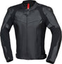 Schwarze iXS Ace 1.0 Lederjacke für Touren, Detailaufnahme der robusten Motorradjacke aus Leder