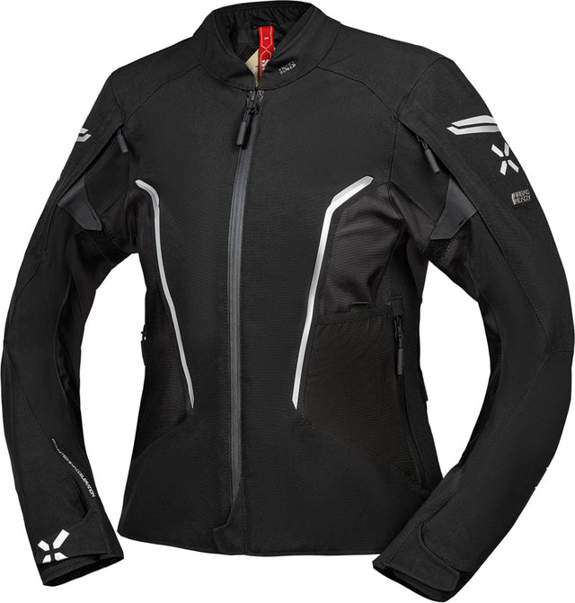 Schwarze iXS Damen Rapid-STX 2.0 Laminatjacke, touring Jacke mit wasserdichtem Material und atmungsaktivem Design.