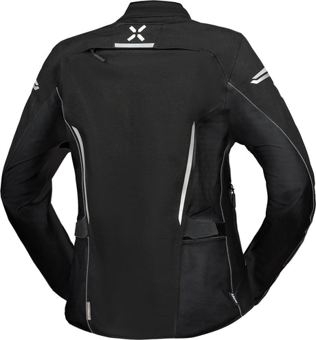 Schwarze iXS Damen Rapid-STX 2.0 Laminatjacke, touring geeignet, mit wasserdichtem und atmungsaktivem Material.