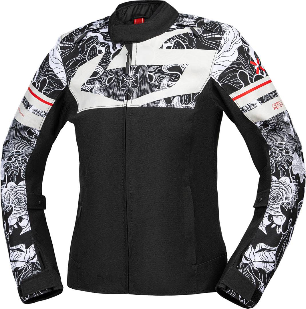 Schwarze Damen-Touring-Laminatjacke von iXS Rapid-STX 2.1 in Cool Grey, mit wasserdichter und atmungsaktiver Ausstattung