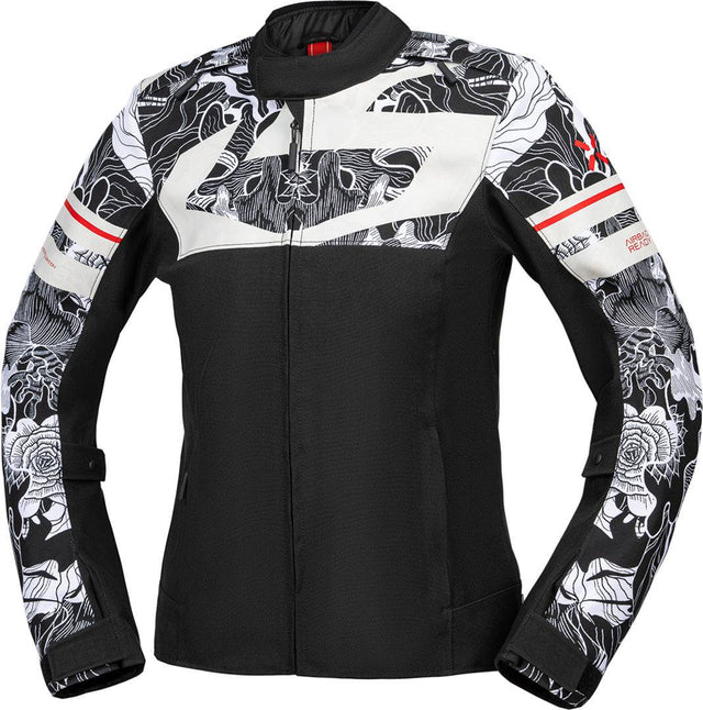 Schwarze Damen-Touring-Laminatjacke von iXS Rapid-STX 2.1 in Cool Grey, mit wasserdichter und atmungsaktiver Ausstattung