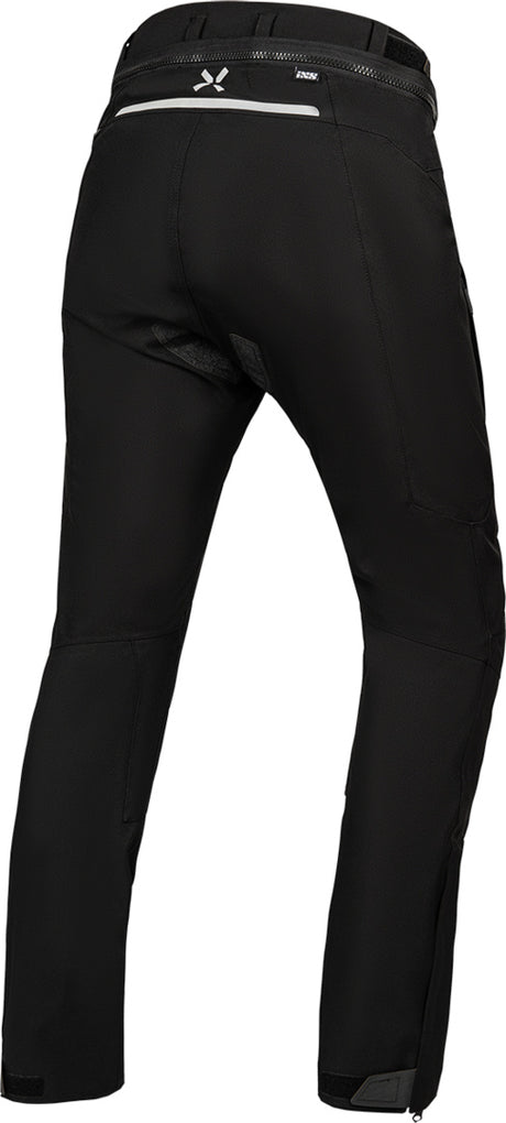 Schwarze iXS Rapid-STX 2.0 Laminathose für Touring, strapazierfähige Motorradhose mit Protektoren und atmungsaktivem Material.