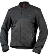 Schwarze iXS Rapid BigAir 1.0 Touring-Jacke aus robustem Material, mit Reißverschlüssen und Belüftung für Fahrradfahrer