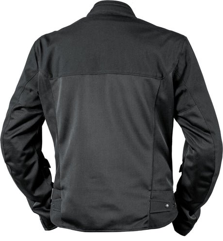 Schwarze iXS Rapid BigAir 1.0 Tourenjacke mit reflektierenden Elementen und mehreren Taschen, für Radfahrer.