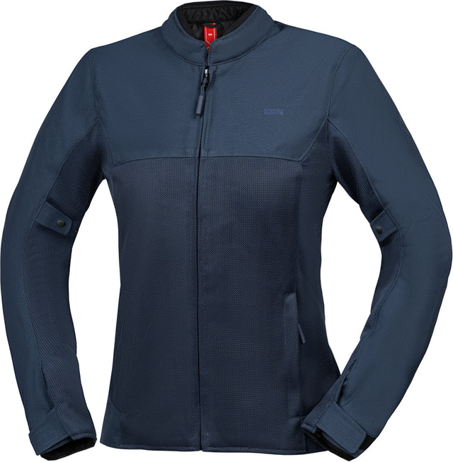 Dunkelblaue iXS Damen Rapid BigAir 1.0 Tourenjacke mit wasserdichter Außenhülle und atmungsaktiven Materialien.