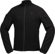 Schwarze iXS 365-Hybrid TMO 1.0 Funktionsjacke mit Reißverschluss, elastische Passform und wasserabweisendes Material.